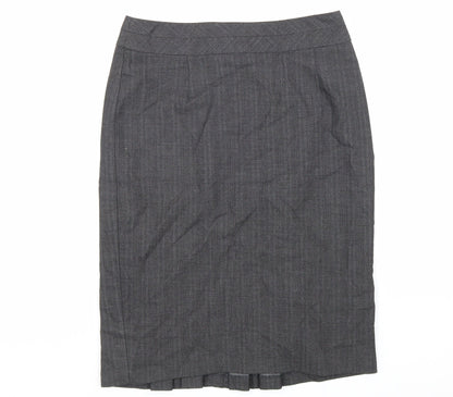 Warehouse Womens Grey Polyester Straight & Pencil Skirt Size 10 Zip
