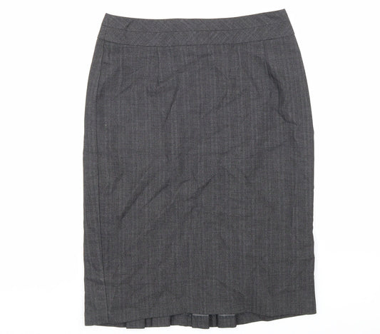 Warehouse Womens Grey Polyester Straight & Pencil Skirt Size 10 Zip
