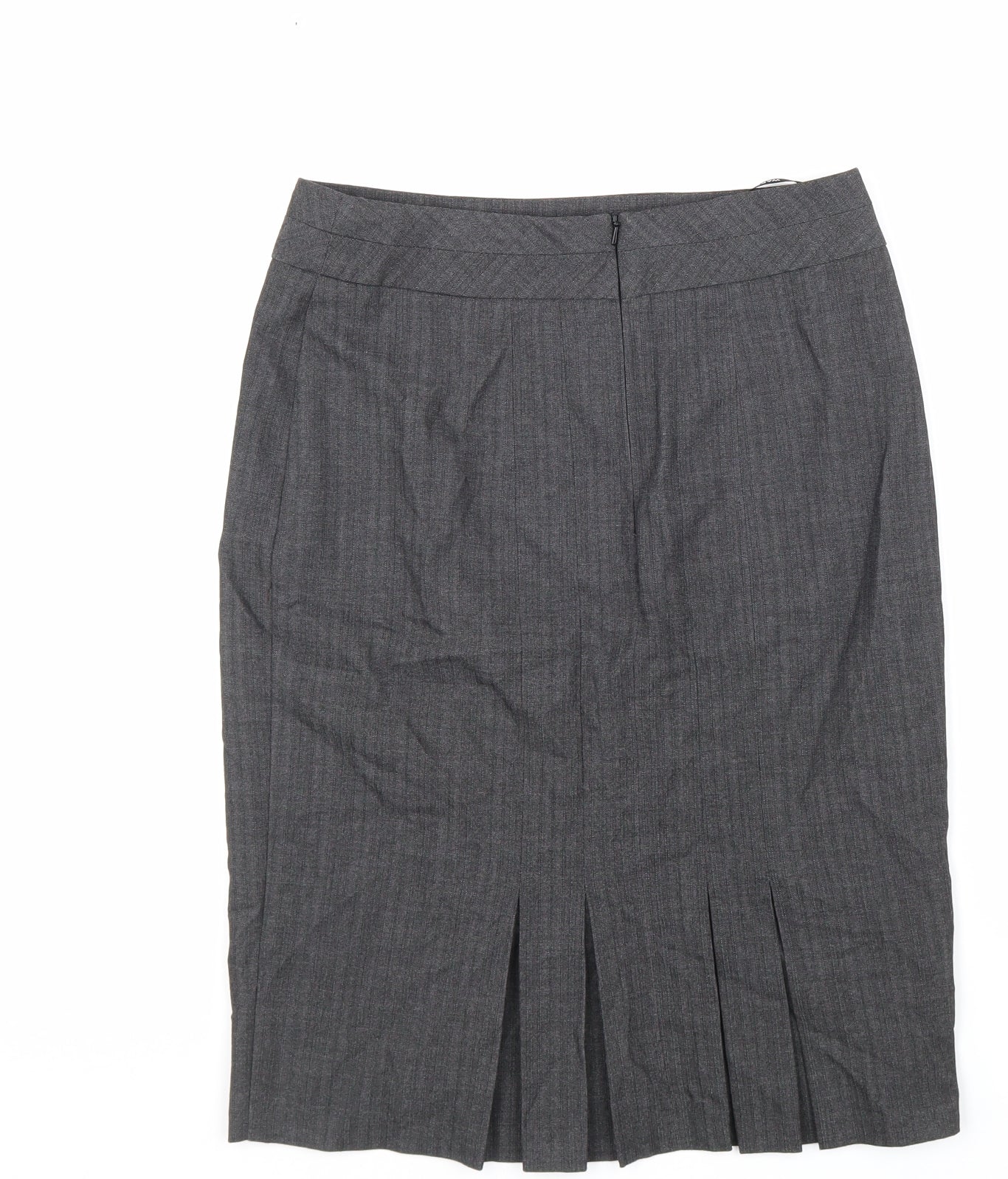 Warehouse Womens Grey Polyester Straight & Pencil Skirt Size 10 Zip