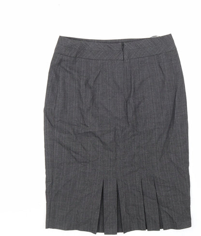 Warehouse Womens Grey Polyester Straight & Pencil Skirt Size 10 Zip