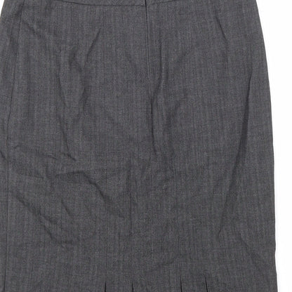 Warehouse Womens Grey Polyester Straight & Pencil Skirt Size 10 Zip
