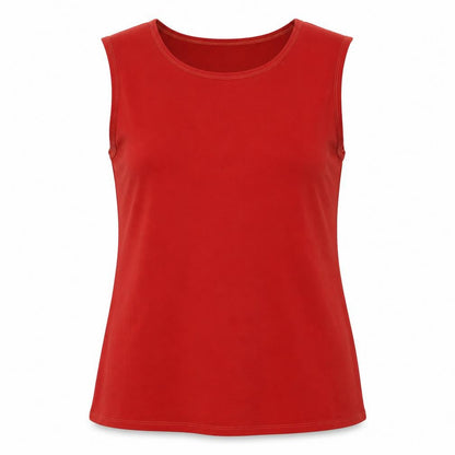 Saloos Womens Red Polyester Basic Tank Size 14 Scoop Neck