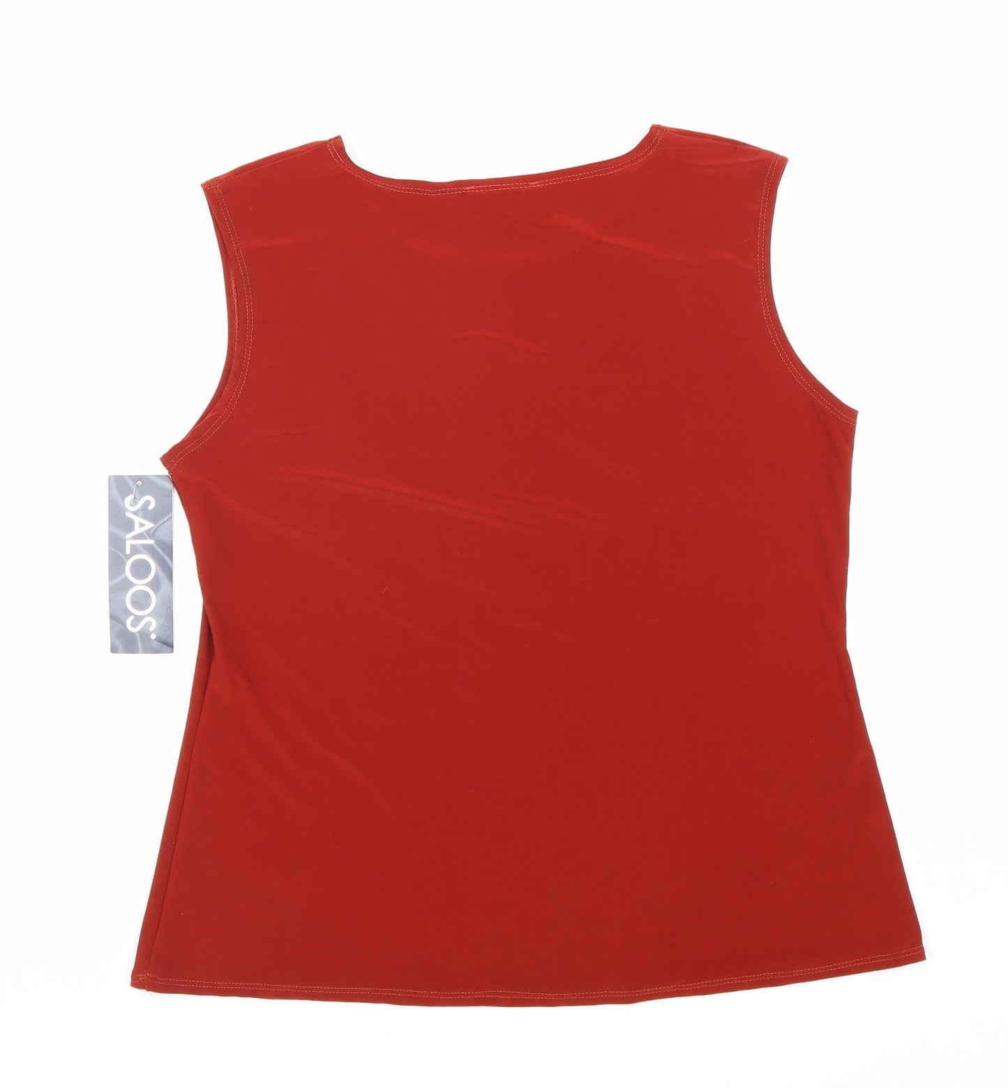 Saloos Womens Red Polyester Basic Tank Size 14 Scoop Neck