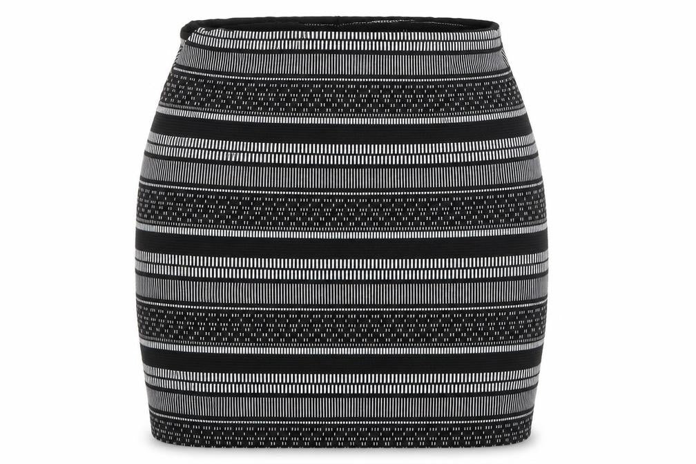 Atmosphere Womens Black Geometric Polyester Bandage Skirt Size 8 Hook & Loop