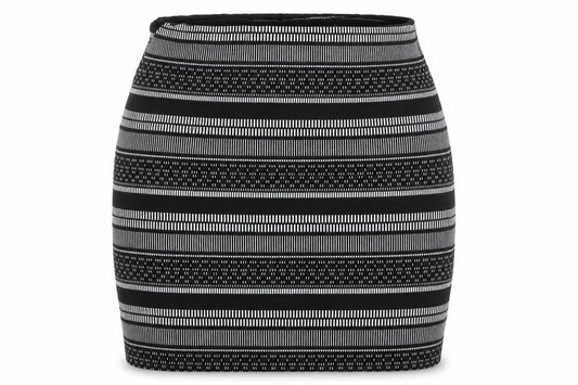 Atmosphere Womens Black Geometric Polyester Bandage Skirt Size 8 Hook & Loop