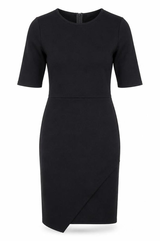 Missguided Womens Black Polyester Shift Size 8 Round Neck Zip