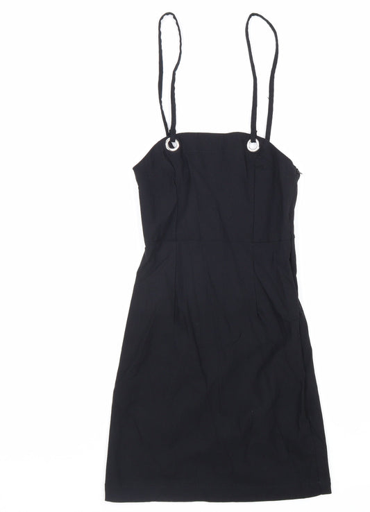 Don't Call me Jennyfer Womens Black Viscose A-Line Size XS Square Neck Zip
