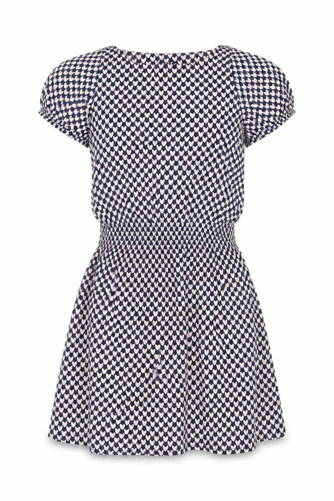 Yumi Girls Pink Geometric Polyester A-Line Size 9 Years Boat Neck Pullover - Love Heart