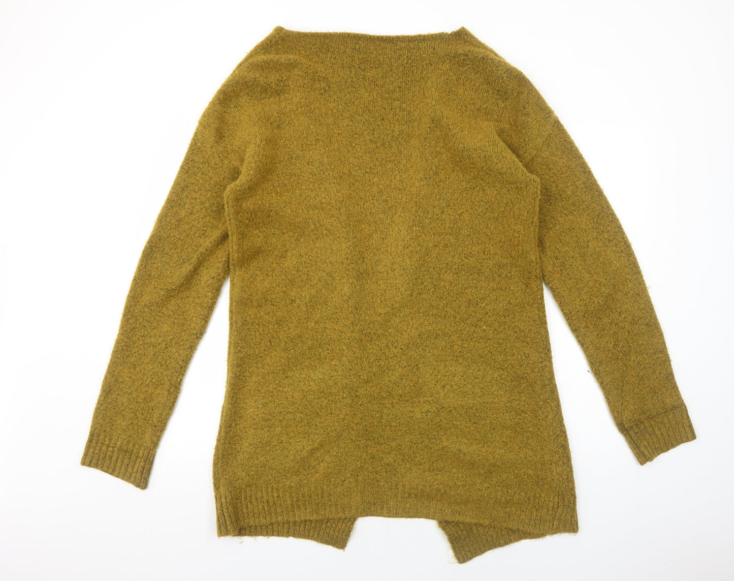 ASOS Womens Yellow V-Neck Acrylic Cardigan Jumper Size 10