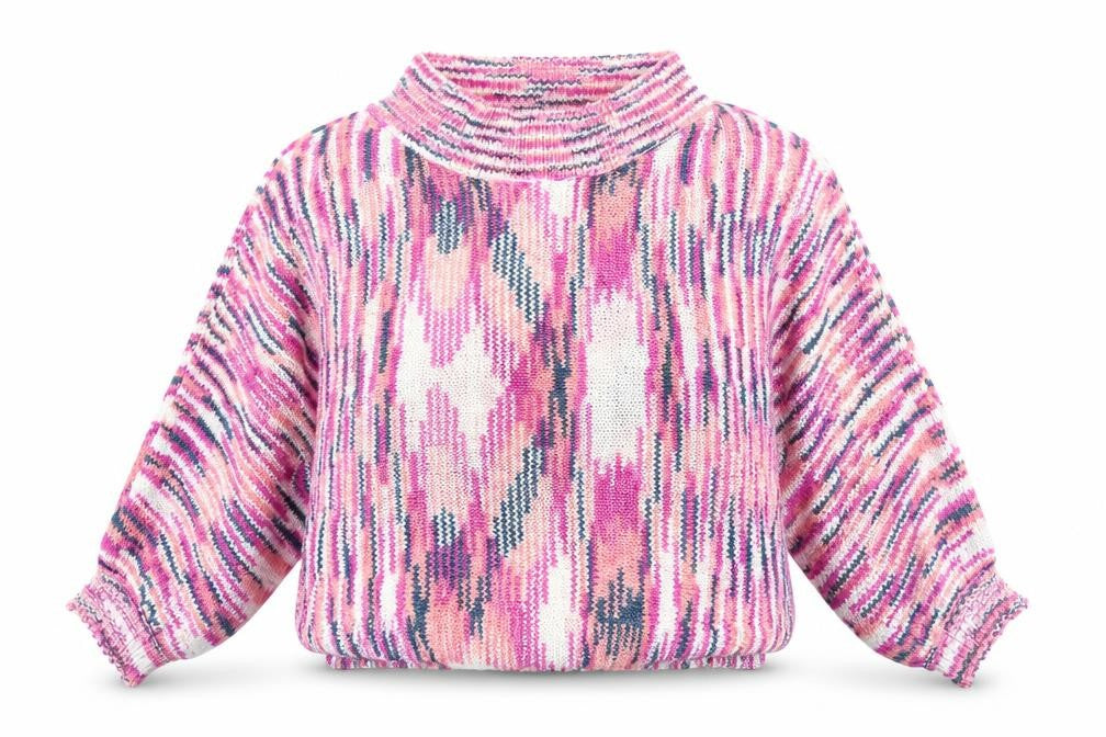 Just Elegance Womens Pink High Neck Acrylic Pullover Jumper Size L
