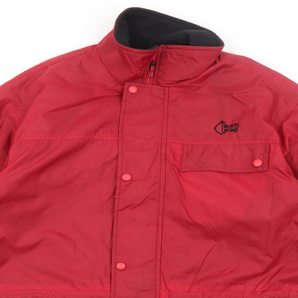 North Wind Mens Red Windbreaker Jacket Size S Zip