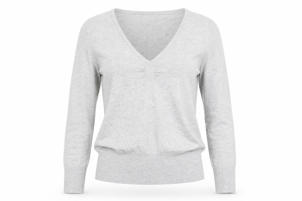 Dorothy Perkins Womens Grey V-Neck Viscose Pullover Jumper Size 14