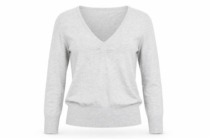 Dorothy Perkins Womens Grey V-Neck Viscose Pullover Jumper Size 14