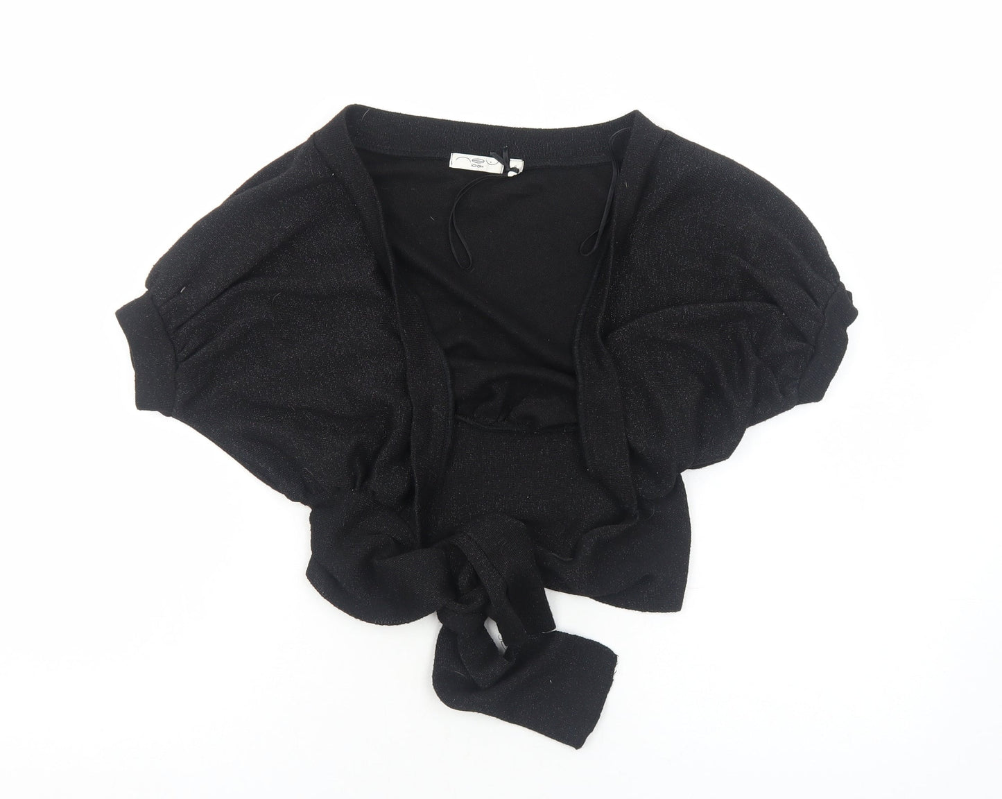 New Look Womens Black V-Neck Polyester Shrug Jumper Size 6