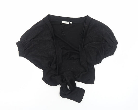 New Look Womens Black V-Neck Polyester Shrug Jumper Size 6