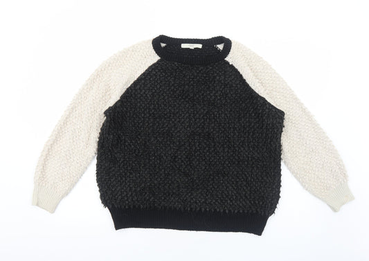 NEXT Womens Black Round Neck Acrylic Pullover Jumper Size 12