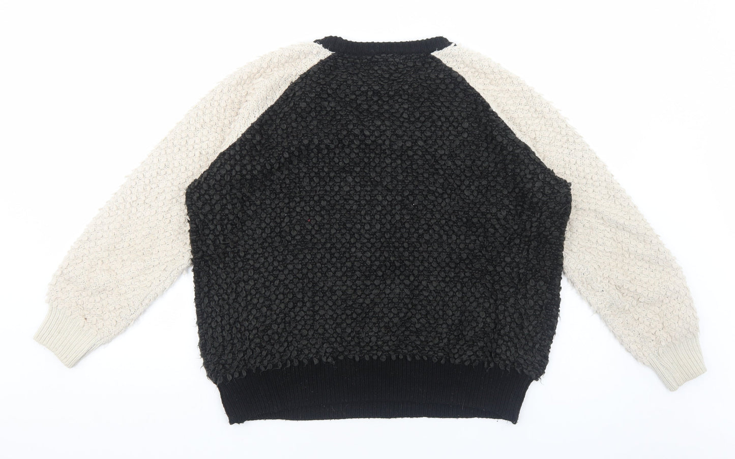 NEXT Womens Black Round Neck Acrylic Pullover Jumper Size 12