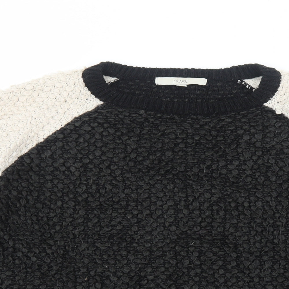 NEXT Womens Black Round Neck Acrylic Pullover Jumper Size 12