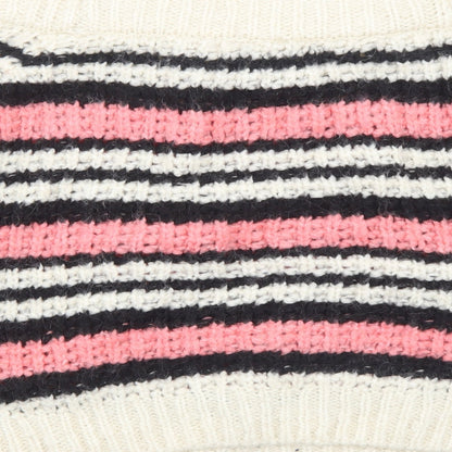 River Island Womens Pink Boat Neck Striped Acrylic Pullover Jumper Size 8