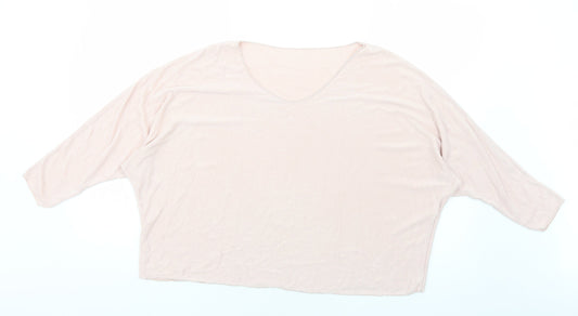 Preworn Womens Pink Viscose Basic T-Shirt Size M Round Neck
