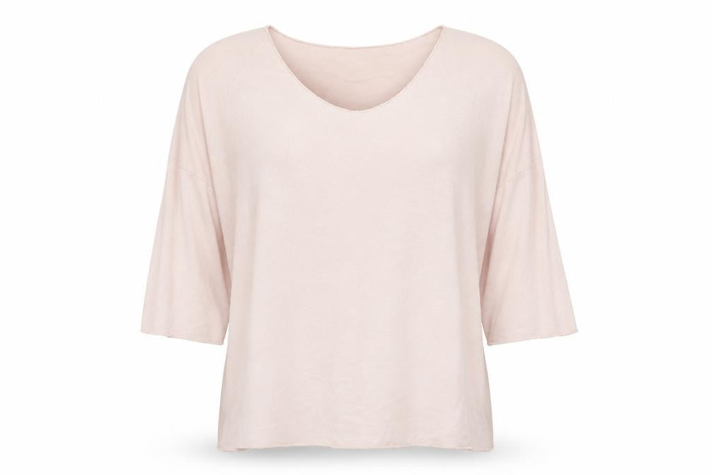 Preworn Womens Pink Viscose Basic T-Shirt Size M Round Neck