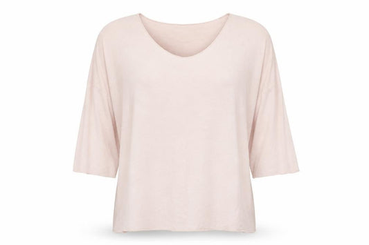 Preworn Womens Pink Viscose Basic T-Shirt Size M Round Neck