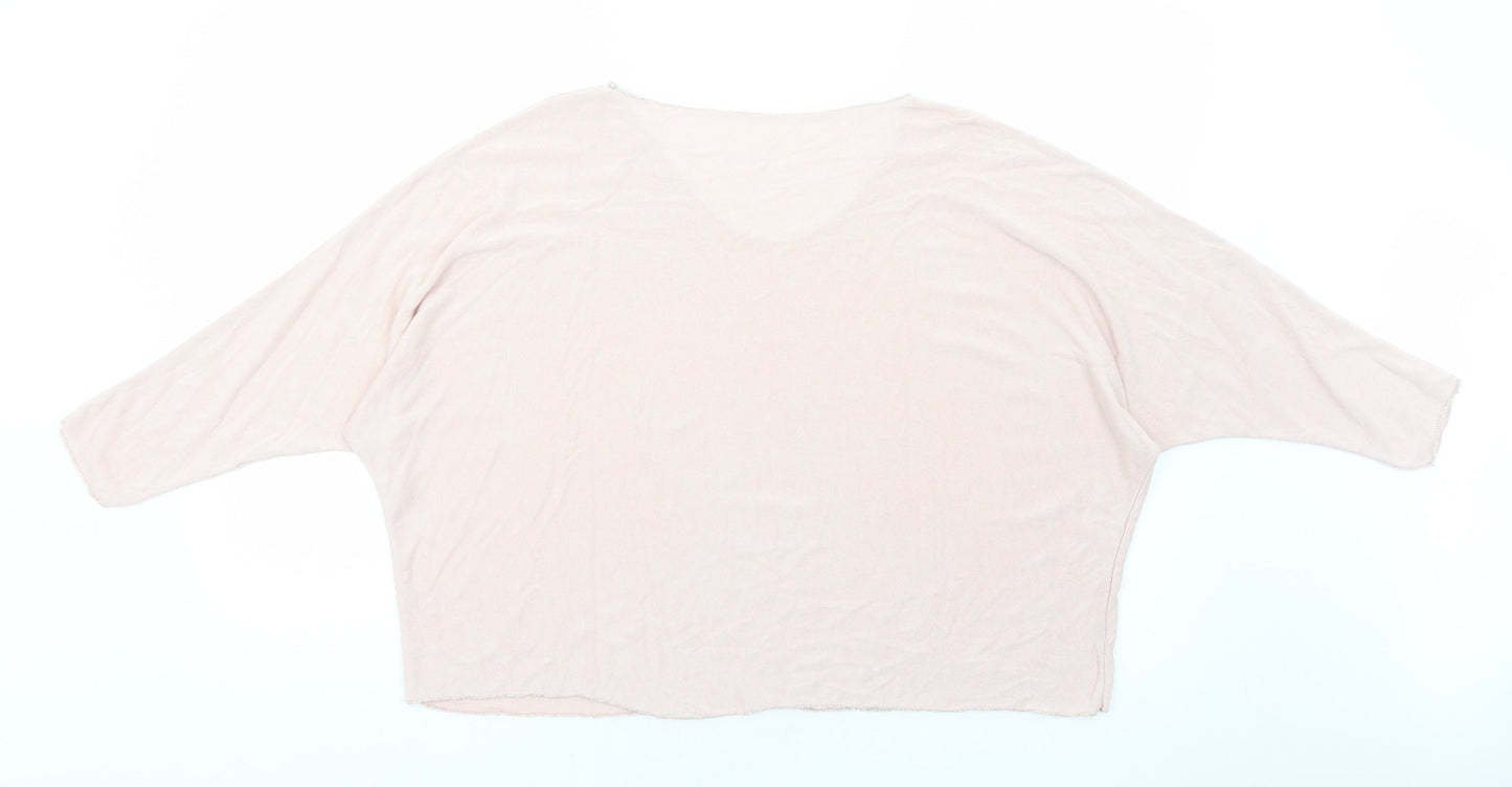 Preworn Womens Pink Viscose Basic T-Shirt Size M Round Neck