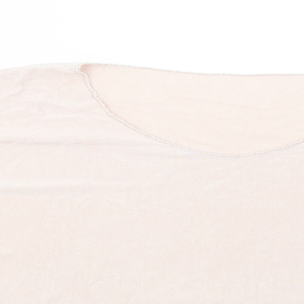 Preworn Womens Pink Viscose Basic T-Shirt Size M Round Neck