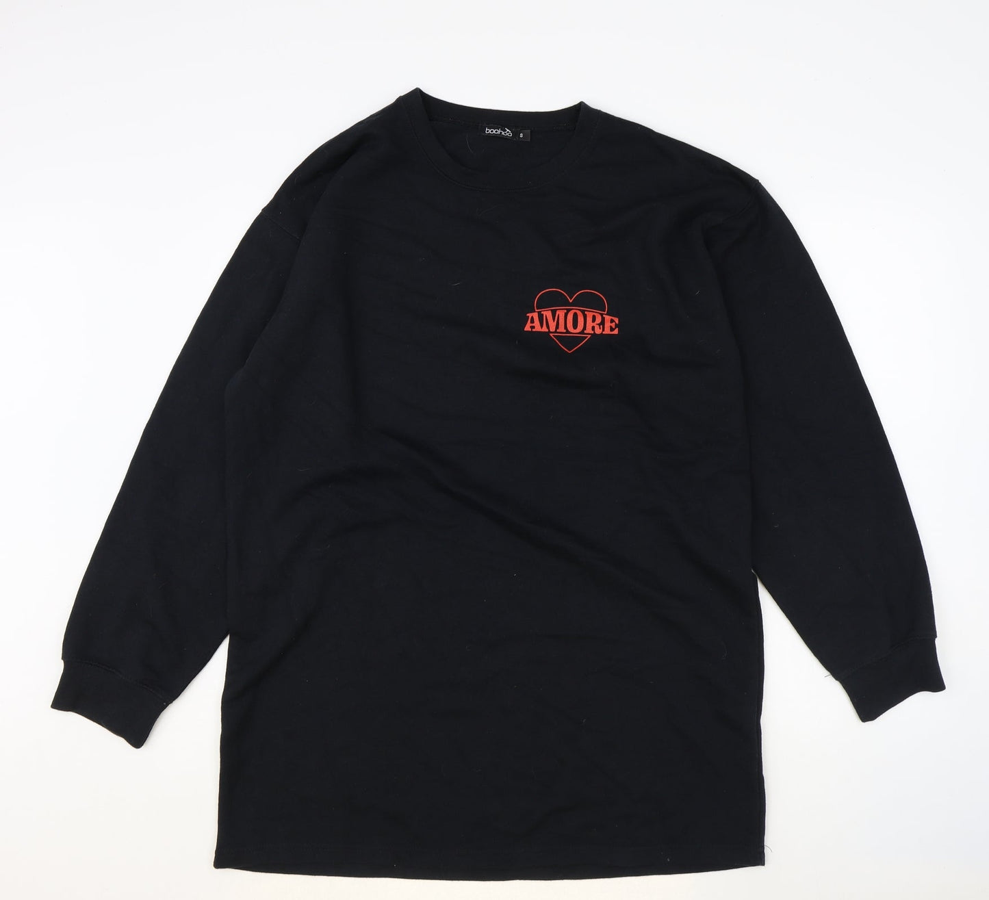 Boohoo Womens Black Polyester Pullover Sweatshirt Size S Pullover - Amore