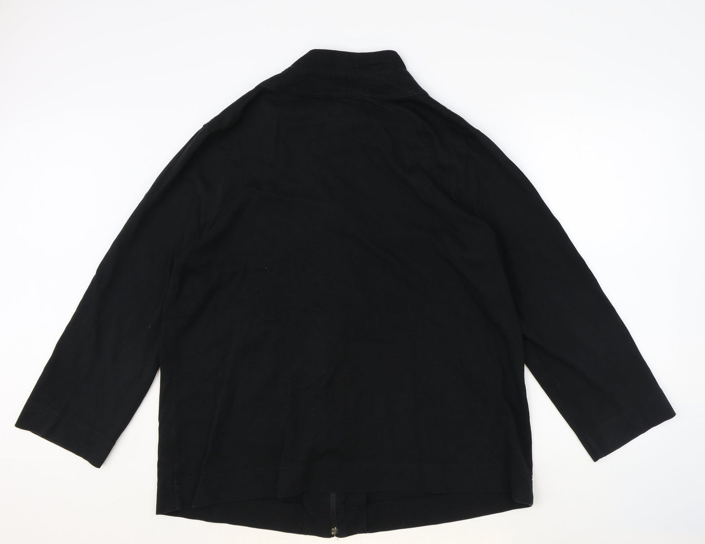 Orvis Mens Black Overcoat Coat Size XL Zip