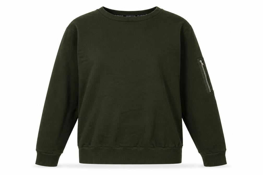 Brave Soul Womens Green Polyester Pullover Sweatshirt Size M Pullover