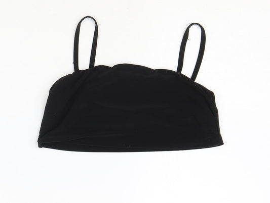 Boohoo Womens Black Polyester Cropped Tank Size 10 Square Neck