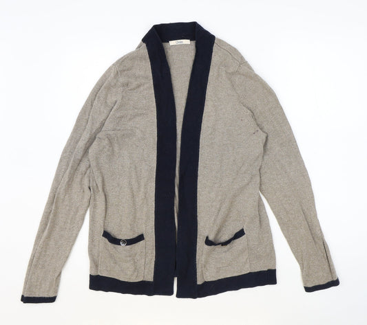Marks and Spencer Womens Brown V-Neck Polyamide Cardigan Jumper Size 14