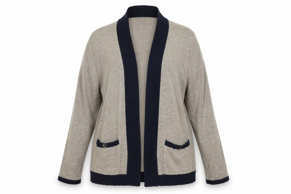 Marks & Spencer Womens Brown V-Neck Polyamide Cardigan Jumper Size 14