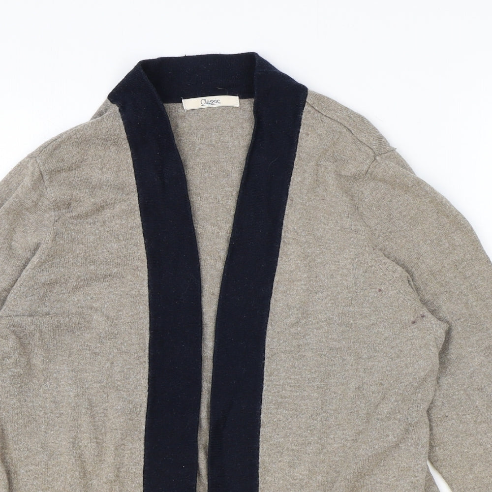 Marks and Spencer Womens Brown V-Neck Polyamide Cardigan Jumper Size 14