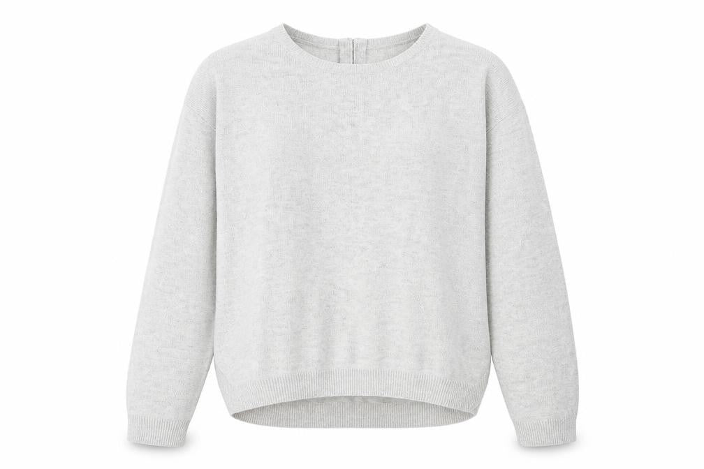 H&M Womens Grey Round Neck Acrylic Pullover Jumper Size M