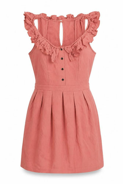 Pins & Needles Womens Pink Rayon A-Line Size S Scoop Neck Button