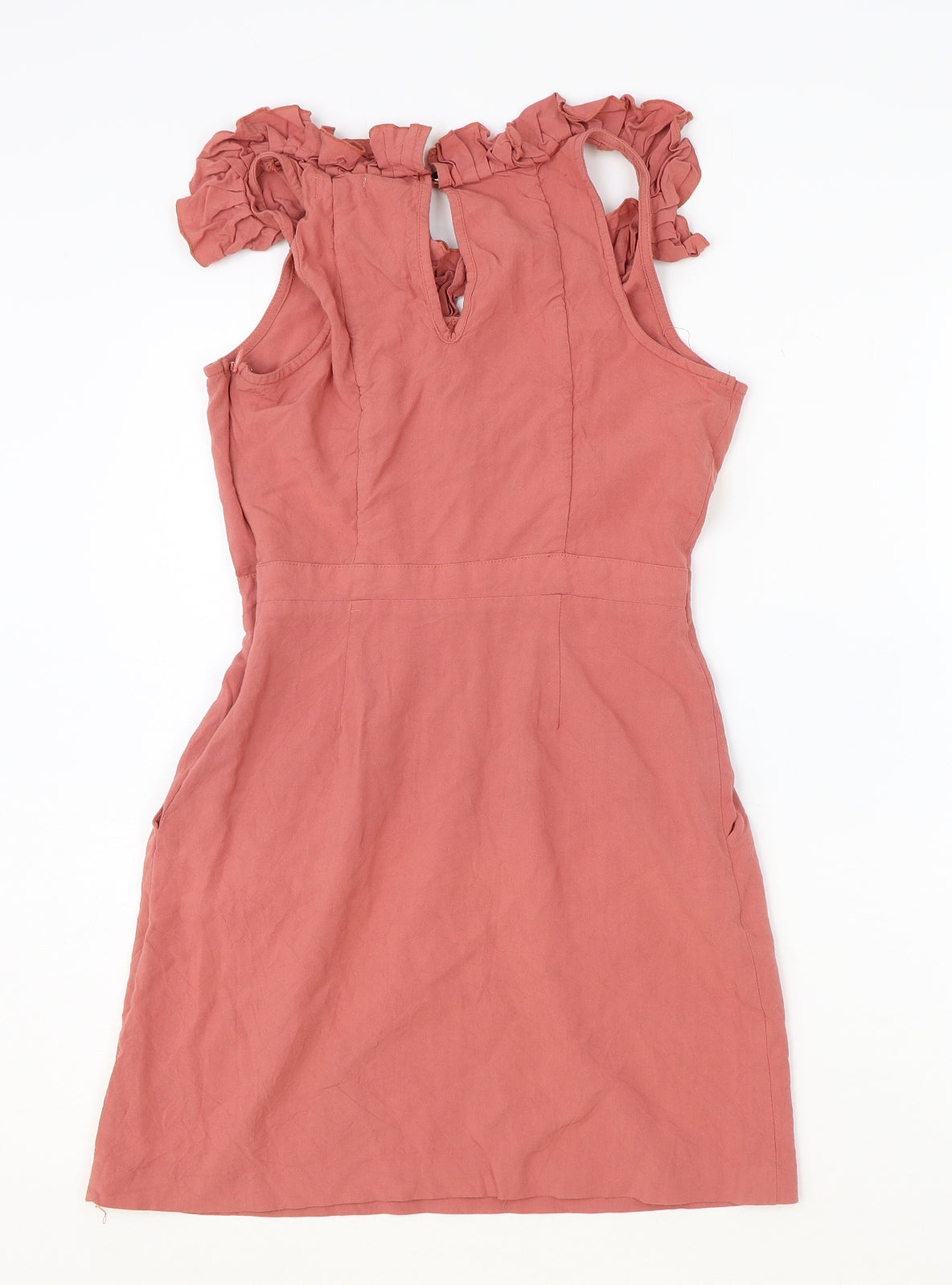 Pins and Needles Womens Pink Rayon A-Line Size S Scoop Neck Button