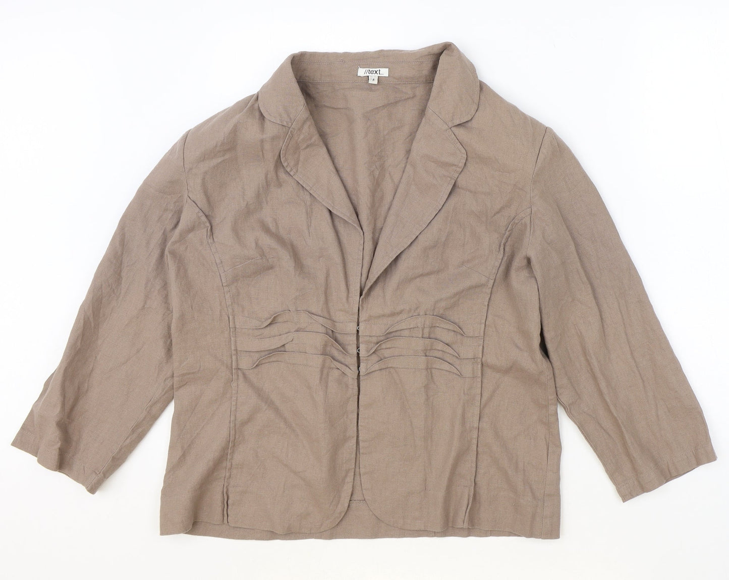TEXT Womens Brown Jacket Size 16 Hook & Eye