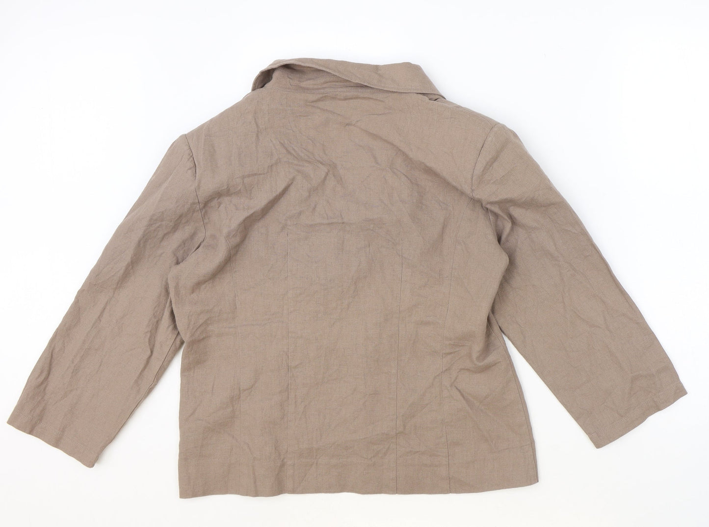 TEXT Womens Brown Jacket Size 16 Hook & Eye