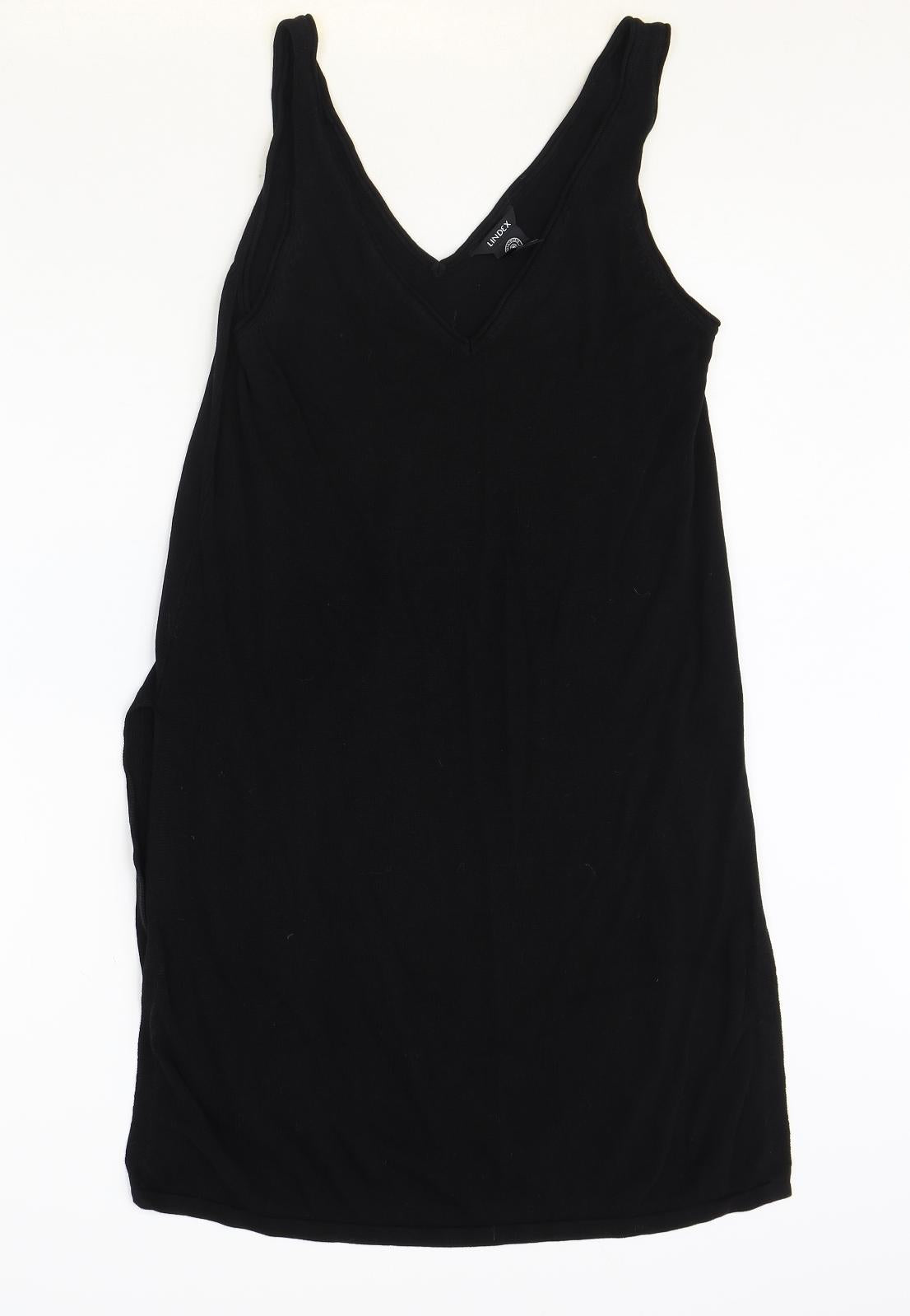 Lindex Womens Black Lyocell Shift Size S V-Neck Pullover