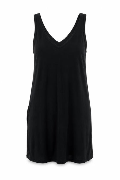 Lindex Womens Black Lyocell Shift Size S V-Neck Pullover