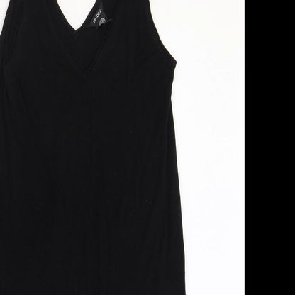 Lindex Womens Black Lyocell Shift Size S V-Neck Pullover