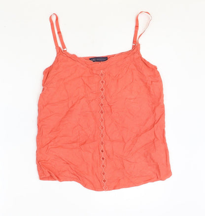 Marks & Spencer Womens Pink Viscose Basic Tank Size 10 V-Neck