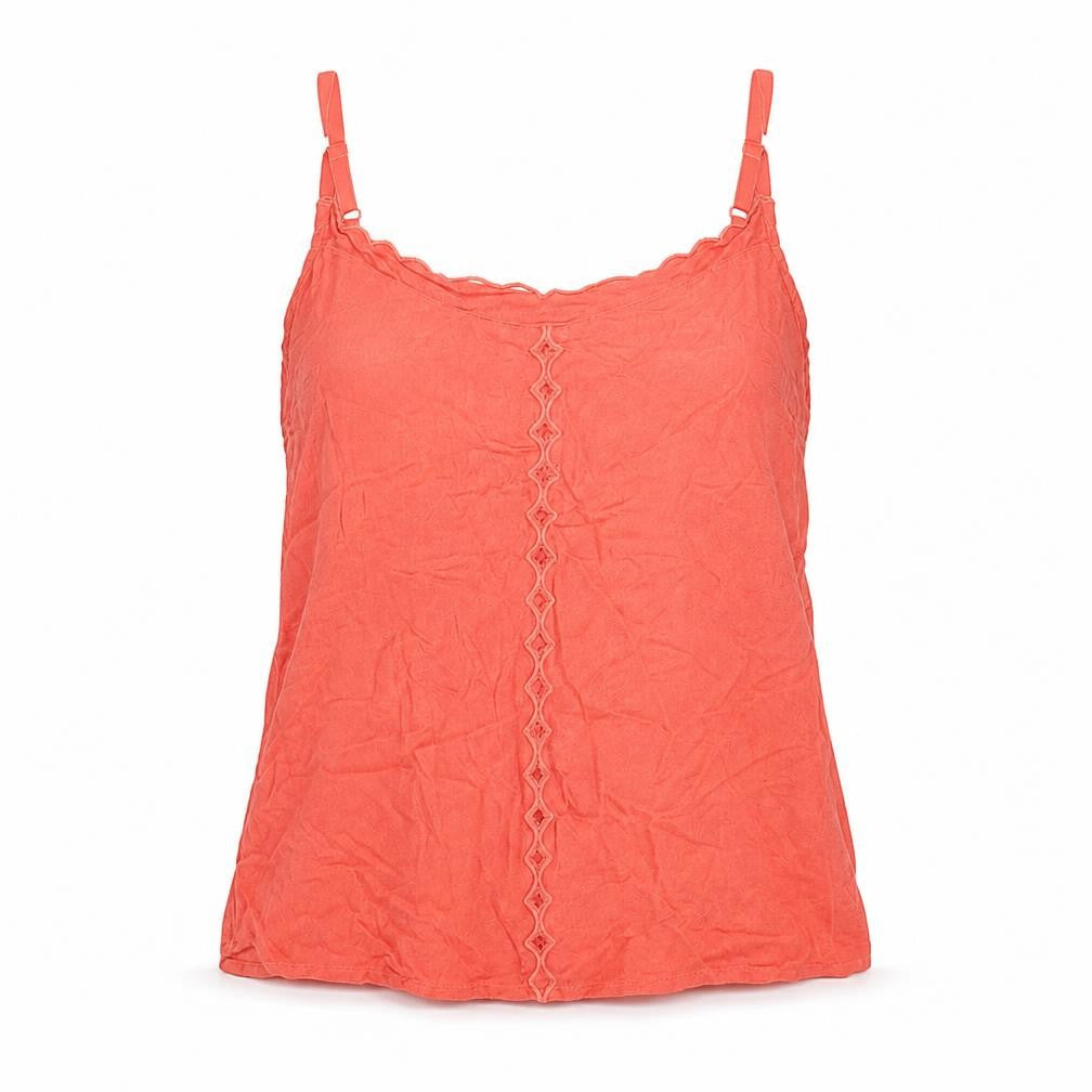 Marks & Spencer Womens Pink Viscose Basic Tank Size 10 V-Neck
