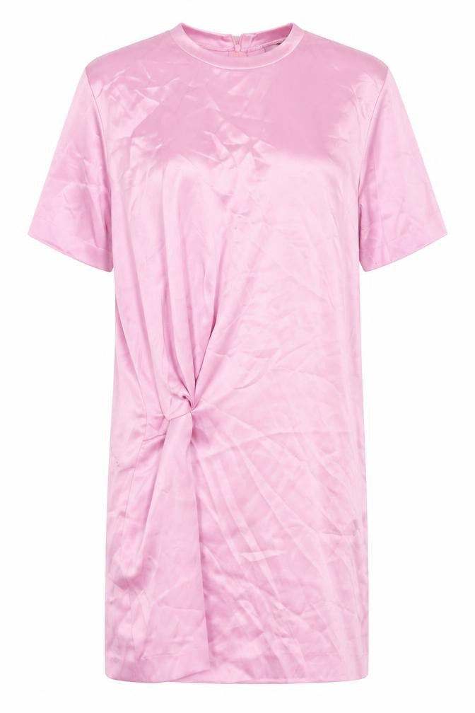 Zara Womens Pink Polyester T-Shirt Dress Size M Round Neck Zip