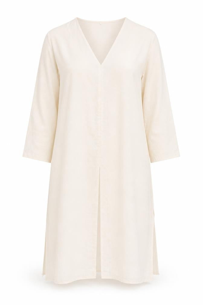 Preworn Womens Beige Polyester Tunic Blouse Size XL V-Neck