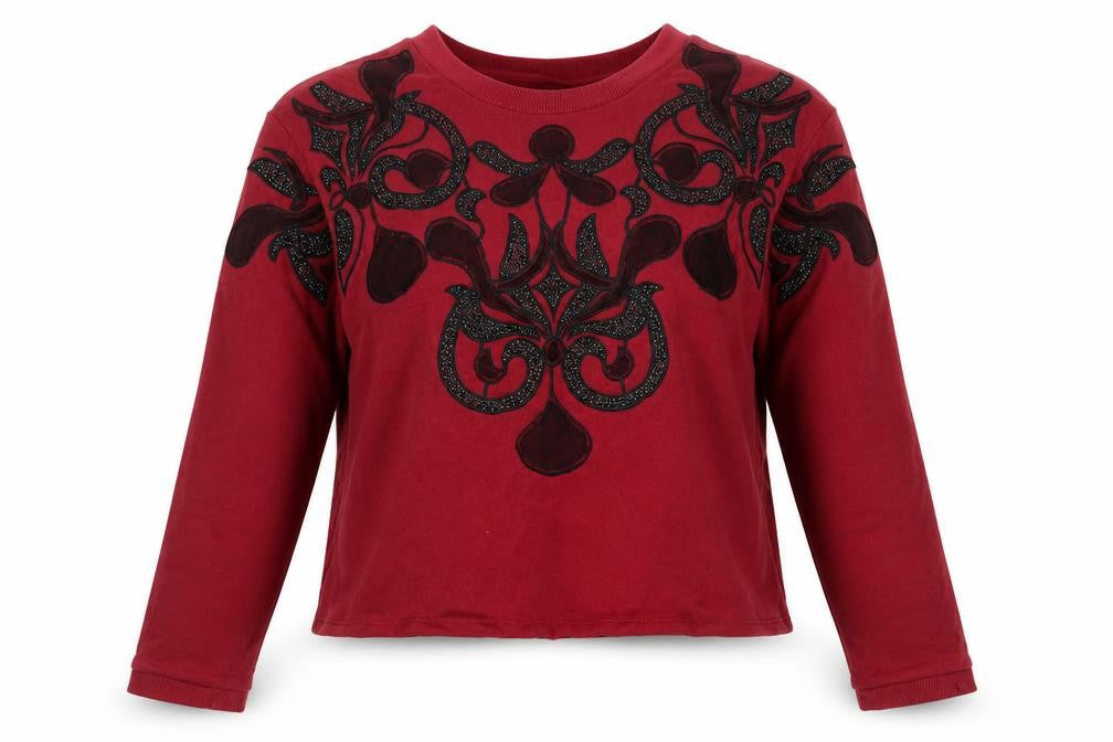 ASOS Womens Red Round Neck Cotton Pullover Jumper Size 8