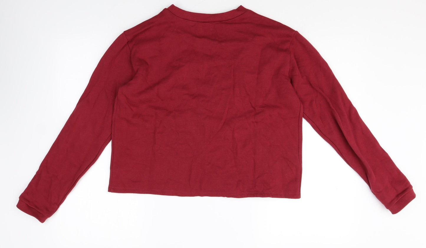 ASOS Womens Red Round Neck Cotton Pullover Jumper Size 8