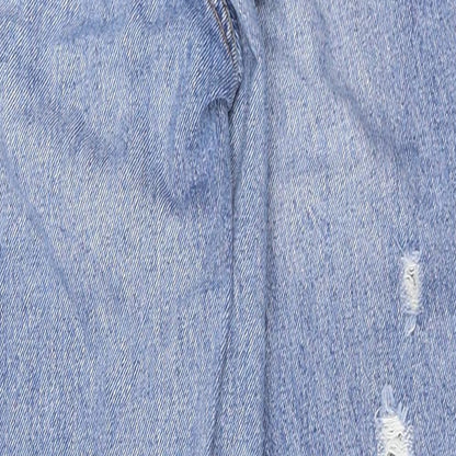 Topshop Womens Blue Cotton Mom Jeans Size 25 in Regular Zip